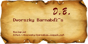 Dvorszky Barnabás névjegykártya