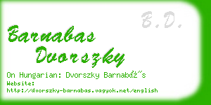 barnabas dvorszky business card